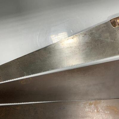 -132- VINTAGE | 8 Hand Saws | Carved Handles | 1 Etched Blade 