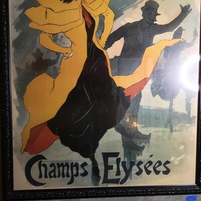 E101 - Framed Vintage Poster - Cheret Palaid De Glace Champs Elysees 