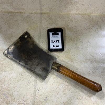 -135- VINTAGE | Unmarked Meat Cleaver | Steel