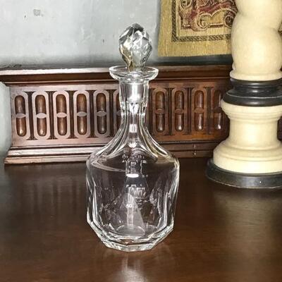 124 - Round Crystal Decanter 10.5
