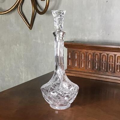 128 - Round Cut Crystal Decanter 12.5