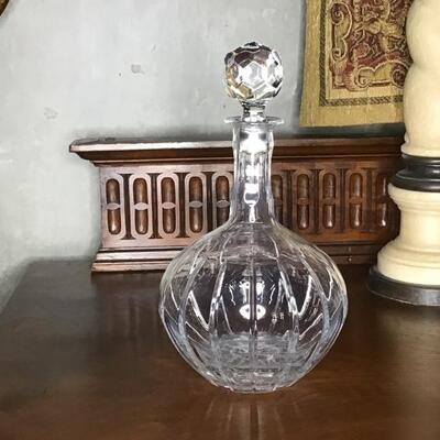 129 - Lovely Round Crystal Liquor Decanter