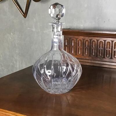 129 - Lovely Round Crystal Liquor Decanter