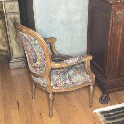 134 - Louis XVI Style Medallion Lounge Chair #1