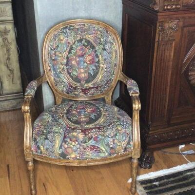 134 - Louis XVI Style Medallion Lounge Chair #1