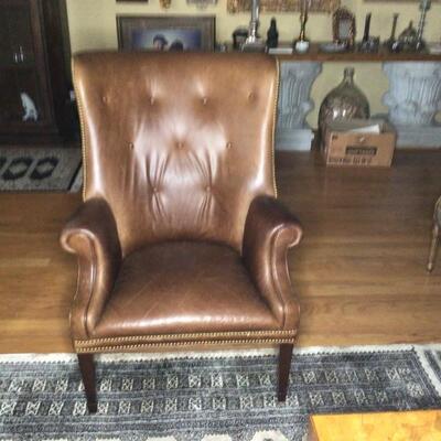 146 - Isac Leather Wing Chair