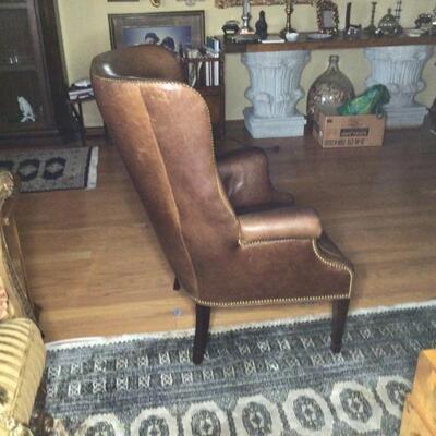 146 - Isac Leather Wing Chair