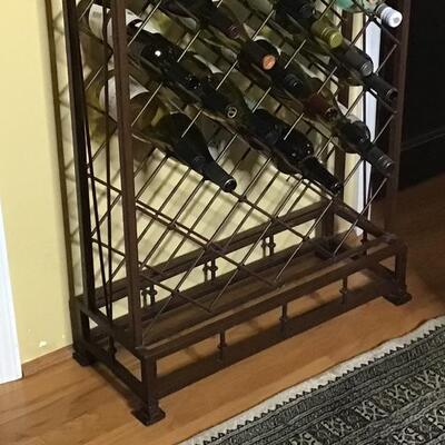 147 - Metal Wine Rack with Marble Top