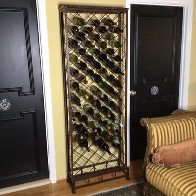 147 - Metal Wine Rack with Marble Top