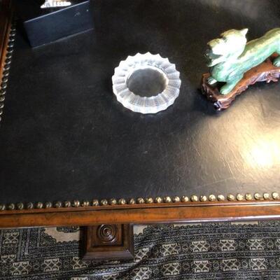 148 - Leather Top Library Table by Maitland-Smith