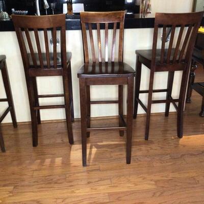 156 - 4 Wooden Barstools
