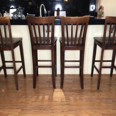 156 - 4 Wooden Barstools