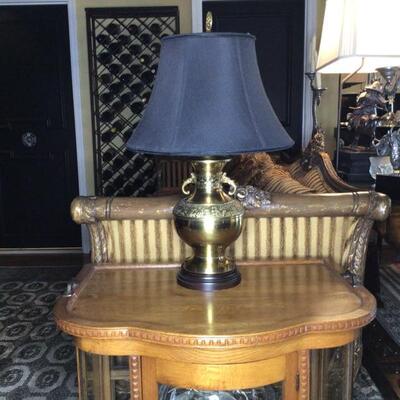 157 - Oak Bowfront China/Display Cabinet with Removable Top Tray