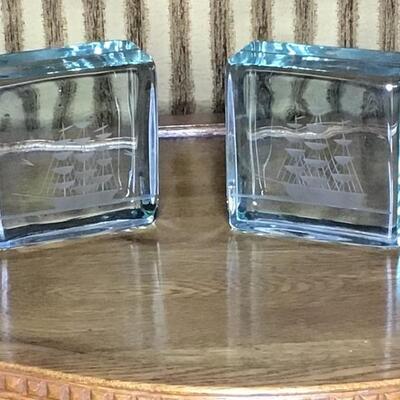 159 - Cut Glass Bookends
