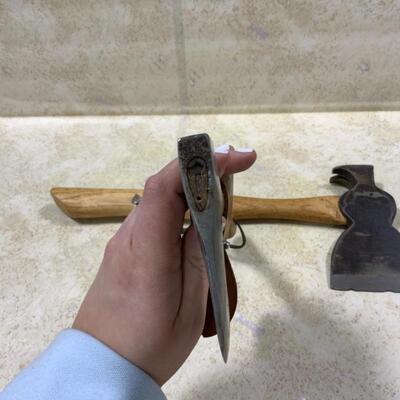 -142- VINTAGE | Craftsman Axe with Sheath | Rooferâ€™s Hatchet