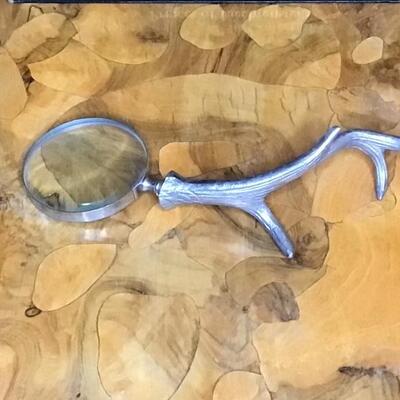 164 - Aluminum Staghorn Magnifying Glass