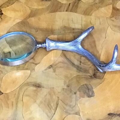 164 - Aluminum Staghorn Magnifying Glass