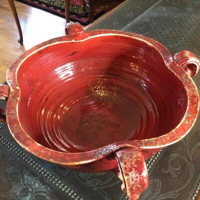 166 - Large Tuscan Fortunata Pottery Ceramic Centerpiece Bowl w/ Twisted Handles