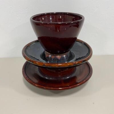 -145- Large Brown Porcelain Insulator | Planter | Salvaged