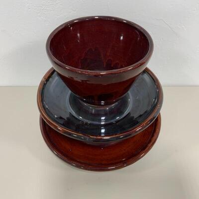 -145- Large Brown Porcelain Insulator | Planter | Salvaged