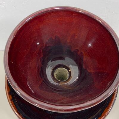 -145- Large Brown Porcelain Insulator | Planter | Salvaged