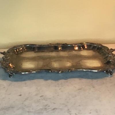172 - English Silverplated Footed Serving Tray