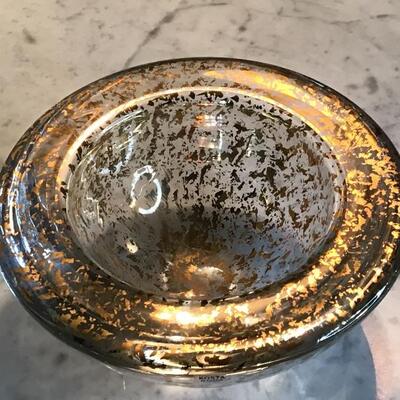 177 - Kosta Bota Thick Glass Gold Flake Bowl    #2