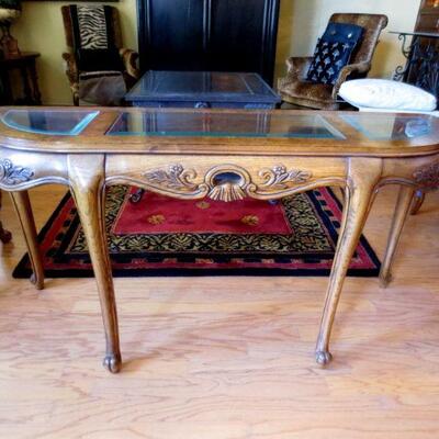 181 - Oak & Burle Wood Console Table 