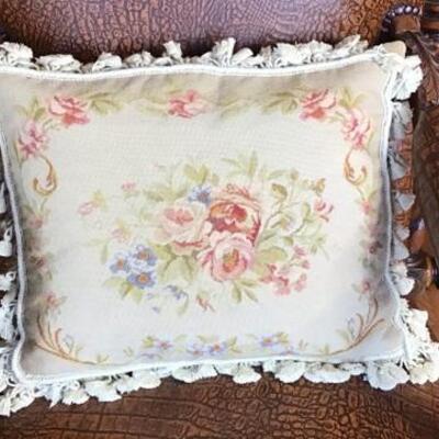 184 - Pair of Katha Diddel Home Collection Needlepoint Pillows