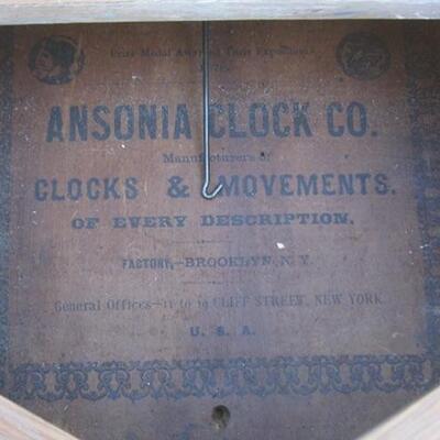 Lot 14 Antique Ansonia Wind Up Regulator Clock As Is