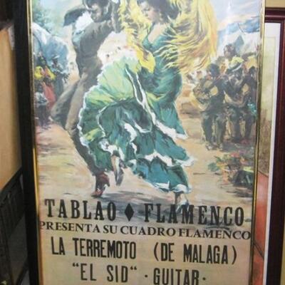 Lot 29 Framed Poster for Tablao Flamenco Dancers "El Sid" Framed Under Glass