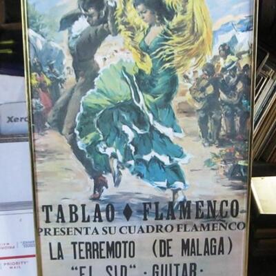 Lot 29 Framed Poster for Tablao Flamenco Dancers "El Sid" Framed Under Glass