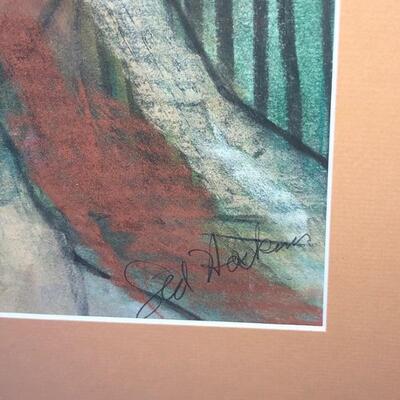Lot 92 Pastel Drawing by Long Beach Artist Sid Hoskins Framed "Couple"