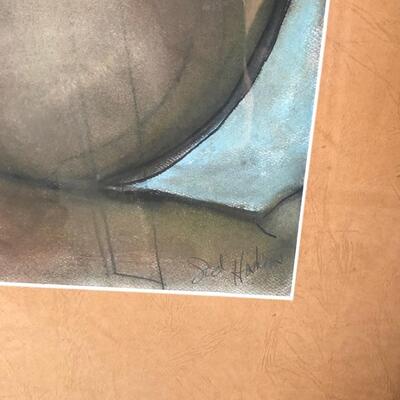 Lot 100 Pastel Drawing by Long Beach Artist Sid Hoskins Framed "Legs"