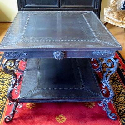 196 - Brass & Wrought Iron Coffee Table (Heavy)