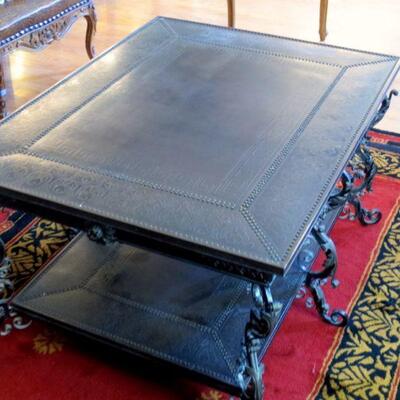 196 - Brass & Wrought Iron Coffee Table (Heavy)