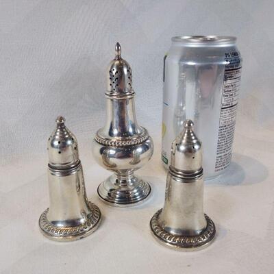 Sterling Silver Sugar, Salt & Pepper Shakers- Group #1