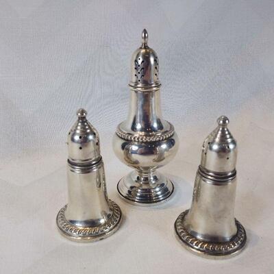 Sterling Silver Sugar, Salt & Pepper Shakers- Group #1