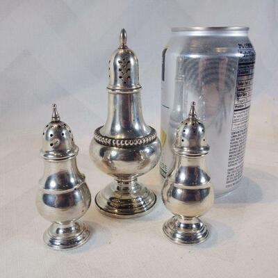Sterling Silver Sugar, Salt & Pepper Shakers- Group #2
