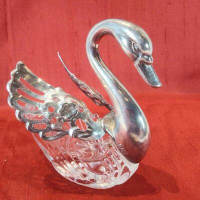 Italian Swan Salt Cellar and Spoon