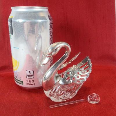 Italian Swan Salt Cellar and Spoon
