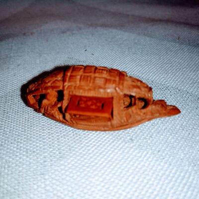 Hand Carved Miniature Nut Boat