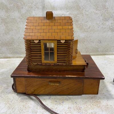 -152- VINTAGE | Prison Art | Log Cabin Popsicle Light | 1948 | Raiford Prison, Florida 
