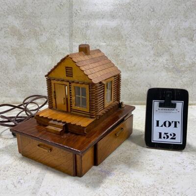 -152- VINTAGE | Prison Art | Log Cabin Popsicle Light | 1948 | Raiford Prison, Florida 