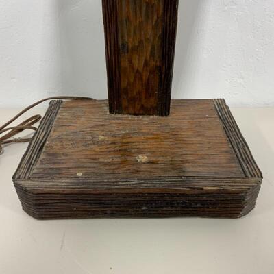 -154- Vintage | Hand-Carved Wood Table Lamp | Nautical | Anchor
