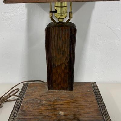 -154- Vintage | Hand-Carved Wood Table Lamp | Nautical | Anchor