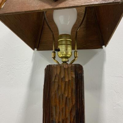 -154- Vintage | Hand-Carved Wood Table Lamp | Nautical | Anchor