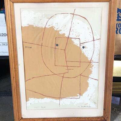 ART 35 Paul Klee Signed Poster Framed Under Glass "One Who Understands"