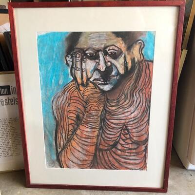 ART 42 Pastel Drawing by Sid Hoskins Long Beach Artist Wrinkles in Time