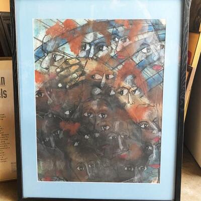 ART 44 Pastel Drawing by Sid Hoskins Long Beach Artist The Eyes Have It
